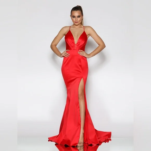 Jadore | Dresses | Jadore Athena Gown Color Red Size 8 Altered To Fit Me  Size 4 | Poshmark